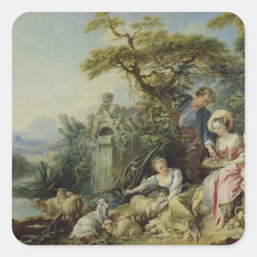 ヒツジ飼の贈り物か、巣か スクエアシール (正面)