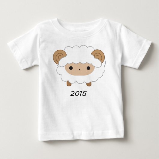 ヒツジ2015の子供のワイシャツの年 ベビーTシャツ (正面)