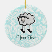 ヒツジ; かわいい セラミックオーナメント (裏面)