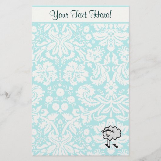 ヒツジ; かわいい 便箋 (正面)