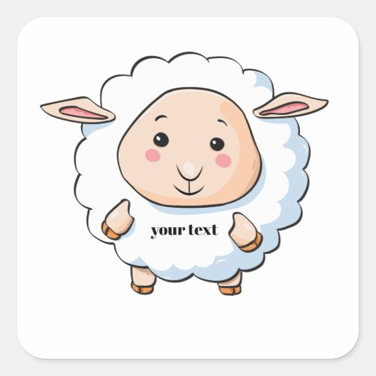 ヒツジ スクエアシール (正面)