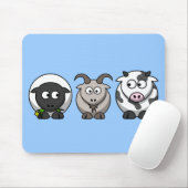 ヒツジ、ヤギおよび牛 マウスパッド (マウス)