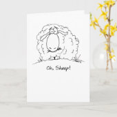 ヒツジ！漫画のベレーテッド誕生日カード カード (黄色い花)