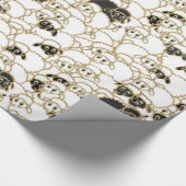 ヒツジ、白黒巨大な群 ラッピングペーパー (角)