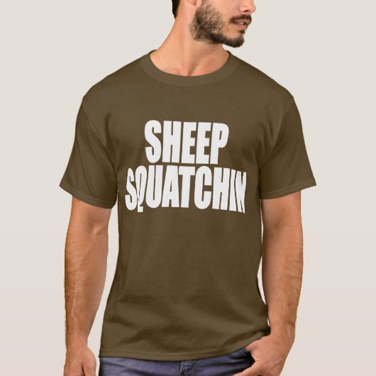 ヒツジSQUATCHINモンスター及びミステリーSHEEPSQUATCH Tシャツ (正面)