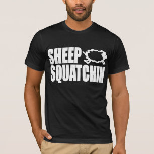 ヒツジSQUATCHINモンスター及びミステリーSHEEPSQUATCH Tシャツ