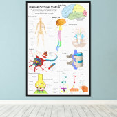 ヒトの脳と中枢神経系の図 キャンバスプリント (インサイチュ (ウッドフロア))