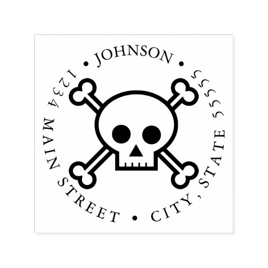 ヒトスカルとクロスボーンPIrate返品ラベル セルフインキングスタンプ (デザイン)