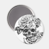 ヒトスカル及びバラブラックインクスケッチ マグネット (正面/裏面)