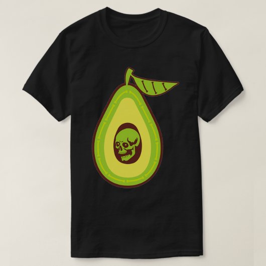 ヒトスカル考えるアボカド Tシャツ (デザイン正面)