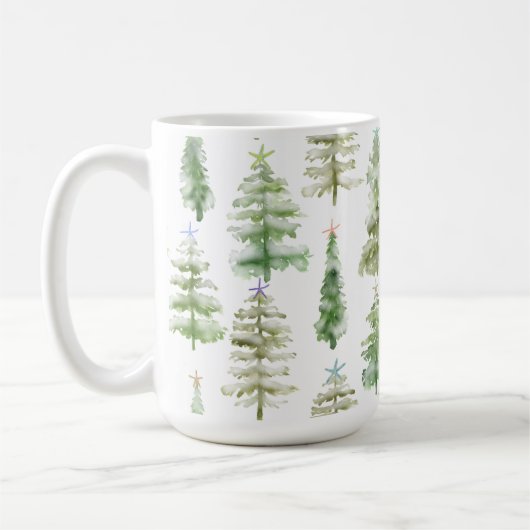 ヒトデで覆われた沿岸の松 コーヒーマグカップ (左)