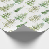 ヒトデで飾られた雪の多い森 ラッピングペーパー (角)