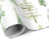 ヒトデで飾られた雪の多い森 ラッピングペーパー (ロールコーナー)