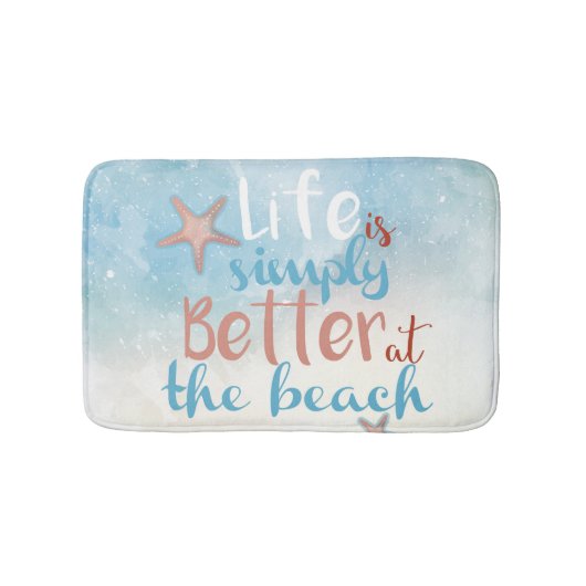 ヒトデとのビーチは人生の方が良い バスマット (正面)