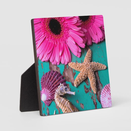 ヒトデとのピンク台子・水上馬 フォトプラーク (正面)