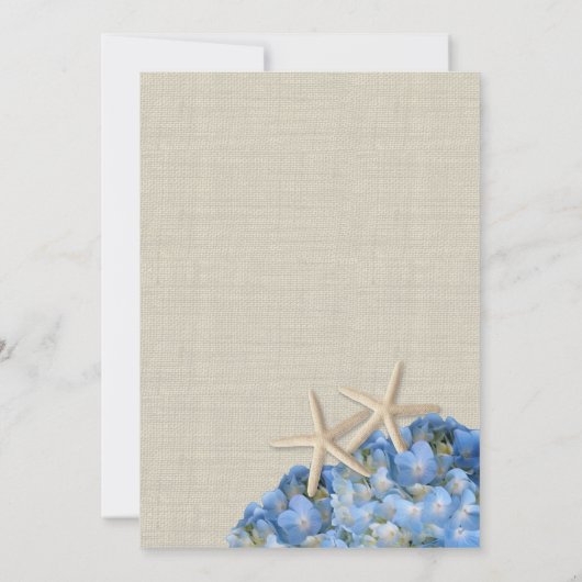 ヒトデとアジサイビーチリハーサルディナー 招待状 (裏面)