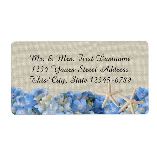 ヒトデとアジサイ ラベル (正面)