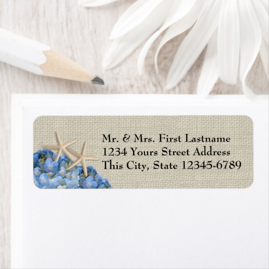 ヒトデとアジサイ ラベル (インサイチュ)