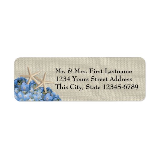 ヒトデとアジサイ ラベル (正面)