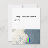 ヒトデとオシャンビーチの誕生日パーティー招待状 招待状 (裏面)