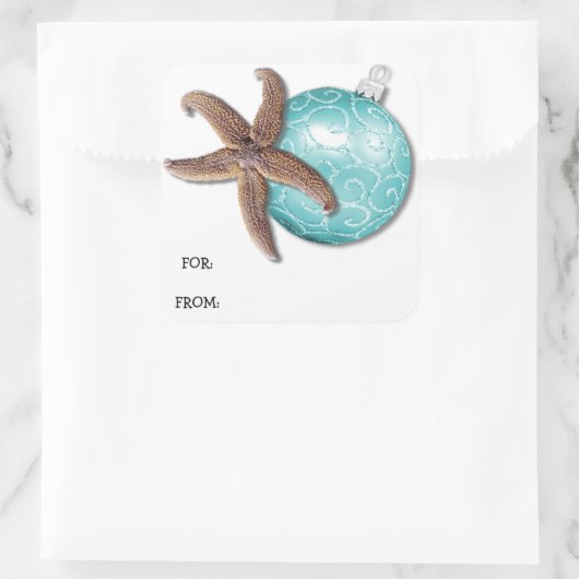 ヒトデとオーナメントトロピカルクリスマスプレゼントラベル スクエアシール (バッグ)