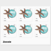 ヒトデとオーナメントトロピカルクリスマスプレゼントラベル スクエアシール (シート)