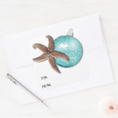 ヒトデとオーナメントトロピカルクリスマスプレゼントラベル スクエアシール (封筒)