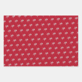 ヒトデとオーナメントビーチクリスマスパターン（の模様が）ある ラッピングペーパーシート (正面3)