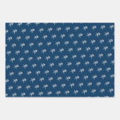 ヒトデとオーナメントビーチクリスマスパターン（の模様が）ある ラッピングペーパーシート (正面3)