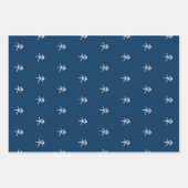 ヒトデとオーナメントビーチクリスマスパターン（の模様が）ある ラッピングペーパーシート (正面2)