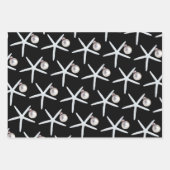 ヒトデとオーナメントビーチクリスマス ラッピングペーパーシート (正面3)