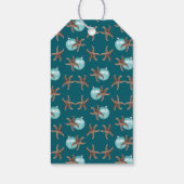 ヒトデとオーナメント熱帯性クリスマスネクタイオン ギフトタグ (裏面)
