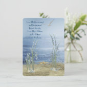 ヒトデとカモメのビーチ結婚式 招待状 (スタンド正面)