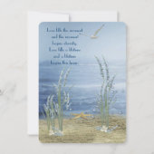 ヒトデとカモメのビーチ結婚式 招待状 (正面)