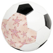 ヒトデとサンゴのピンクのパステル模様 サッカーボール (3/4)