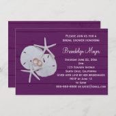 ヒトデとサンドダラー ウェディングシャワーの招待状 招待状 (正面/裏面)