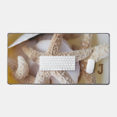 ヒトデとサンドドルはクリーミーな白海岸 デスクマット (キーボード&マウス)