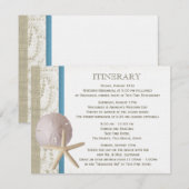 ヒトデとサンドドルブルー海ロマンス エンクロージャーカード (正面/裏面)