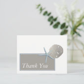 ヒトデとサンドドル – ビーチ結婚式ありがとう ポストカード (スタンド正面)