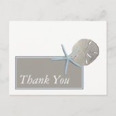 ヒトデとサンドドル – ビーチ結婚式ありがとう ポストカード (正面)