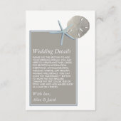 ヒトデとサンドドル – ビーチ結婚式詳細 エンクロージャーカード (正面)