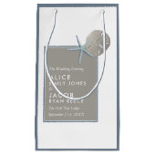 ヒトデとサンドドル – ビーチ結婚式 スモールペーパーバッグ (正面)