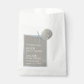 ヒトデとサンドドル – ビーチ結婚式 フェイバーバッグ (正面)