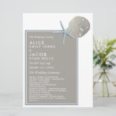 ヒトデとサンドドル – ビーチ結婚式 プログラム (スタンド正面)