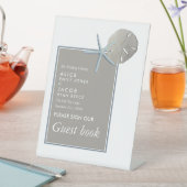 ヒトデとサンドドル – ビーチ結婚式 台座サイン (インサイチュ)