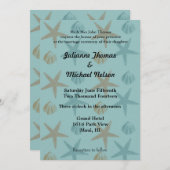 ヒトデとシェルビーチ結婚式 招待状 (正面/裏面)