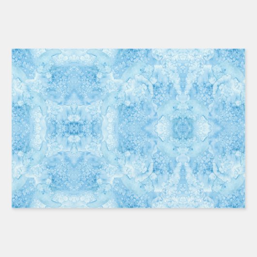 ヒトデとシーウズブルー海砂浜の水色 ラッピングペーパーシート (正面2)