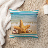 ヒトデとシーシェルのビーチ クッション (ブランケット)