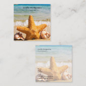 ヒトデとシーシェルのビーチ スクエア名刺 (正面/裏面)
