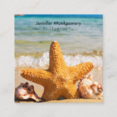 ヒトデとシーシェルのビーチ スクエア名刺 (正面)